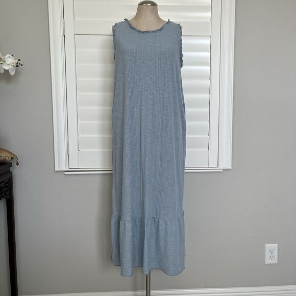 Comfort Code by Cuddl Duds Sleeveless Dress with pockets size L light blue - Picture 1 of 8